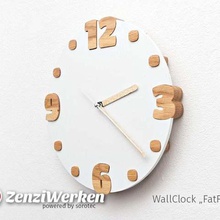 wallclock fatfour cnc home household supplies zenziwerken wall clock stepcraft oak numbers clockface 3d print model - Mito3D