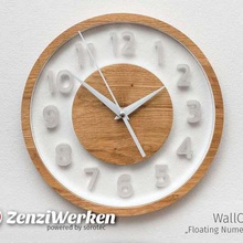 wallclock kayan sayılar cnc ev gereçleri zenziwerken duvar saati sorotec basicline pmma Pleksiglas meşe numaraları clockface saat 3d print model - Mito3D