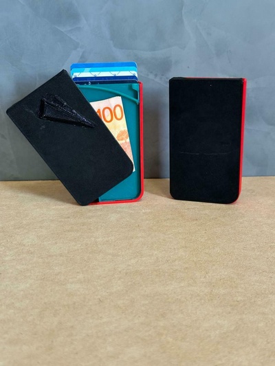 billetera tarjeta fabricante inteligente automático right left handers portafolio soporte mecanismo 3d print model - Mito3D