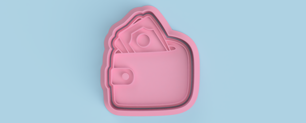 wallet cookie cutter home money company dad mom mother father daddy pastry shop 3d print model - Mito3D