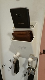 wallet keys phone belt holder wall hook watch organization 3d print model - Mito3D