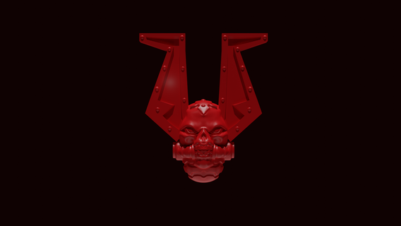 wally reborn head world eaters helmet war hammer chaos space marines 3d print model - Mito3D