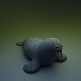 walrus animal toy art miniature sculpt 3d print model - Mito3D