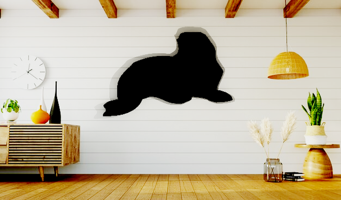 walrus animal wall art 3d print model - Mito3D