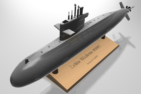 morsa clase submarino estático 1 350 escala modelo escritorio 3d print model - Mito3D
