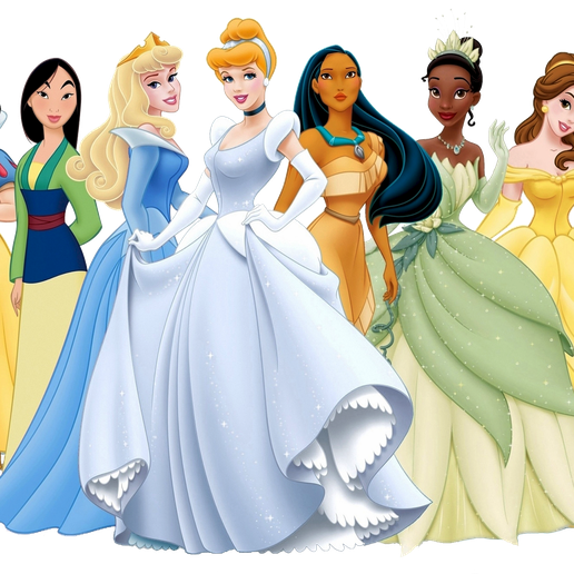 walt disney princesas noche ligero litofano Arte princesa niña Moda diseño png 3D print model - Mito3D