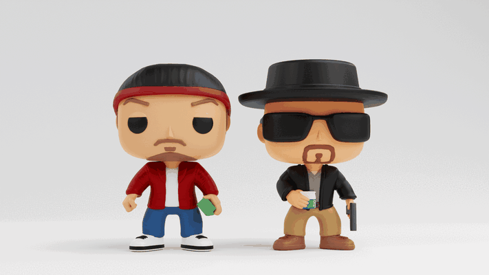 walter hartwell oeste branco jessé homem rosa funko modelos quebra ruim arte filme 3d impressão stl heisenberg tv series personagem estatueta colecionável brinquedo 3d print model - Mito3D