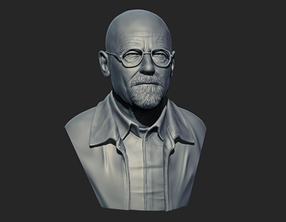 Walter beyaz son Dakika kötü Sanat tv göstermek büst heykel Heisenberg yüksek poli Bryan Cranston 3d print model - Mito3D