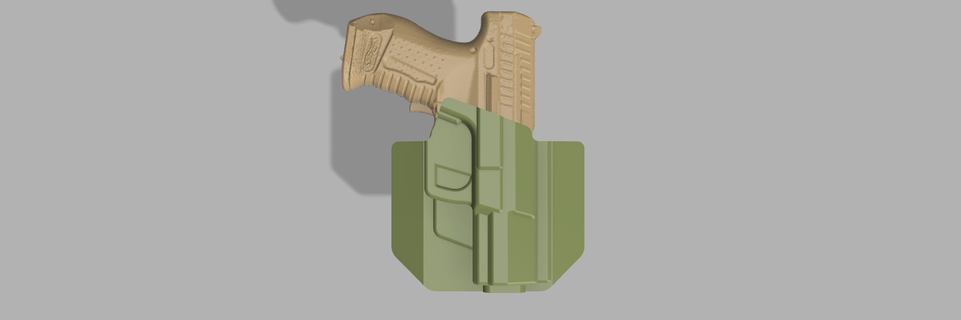 walther p99 owb compression mold Tools kydex holster gun iwb duty trim jig 3d print model - Mito3D