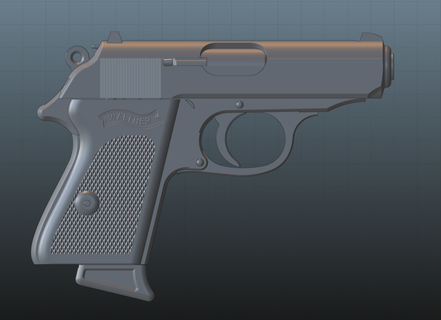 Walther ppk haute poly pistolet 3d impression 3d print model - Mito3D