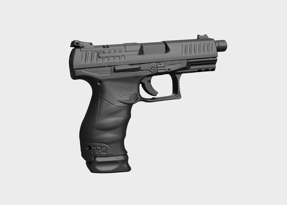 walther ppq q4 3d scan 2a pistol display prop gun toy pps mold kydex 3d print model - Mito3D