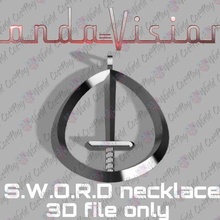 wandavision sword monica rambeau necklace jewelry marvel 3d print model - Mito3D