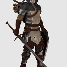 wandering knight character dnd dungeons and dragons fighter human miniature warrior games 3d print model - Mito3D