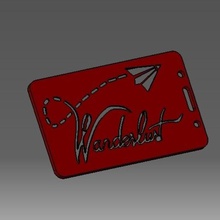 wanderlust-2d badge id credit card holder gadget 3d print model - Mito3D