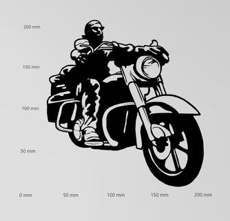 adesivo murale motociclista silhouette Deko kunst pittore und loghi wohnung taglio carta 3d print model - Mito3D