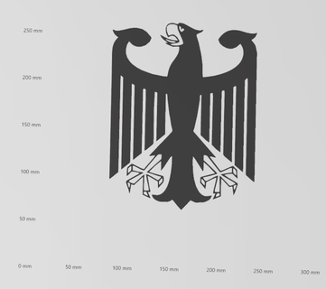 sticker mural aigle fédéral Deutschland art silhouette deko kunst peintre und logos wohnung papier découpé 3d print model - Mito3D