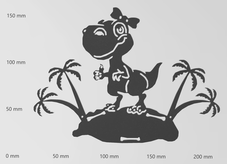 wandtattoo Dino insel Kunst Silhouette DEKO Maler Logos wohnung scherenschnitt 3d print model - Mito3D