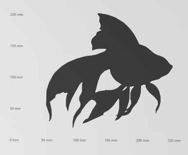 wandtattoo goldfisch Art silhouette deko kunst schilder und logos wohnung scherenschnitt 3d print model - Mito3D
