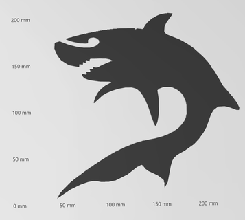 sticker mural requin art silhouette deko kunst peintre und logos wohnung papier découpé 3d print model - Mito3D