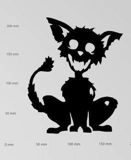 sticker mural Halloween angoissant Katze art silhouette deko kunst peintre und logos wohnung papier découpé 3d print model - Mito3D
