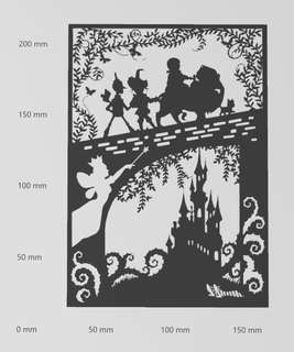 sticker mural Halloween château effrayant 2 art silhouette deko kunst peintre und logos wohnung papier découpé 3d print model - Mito3D