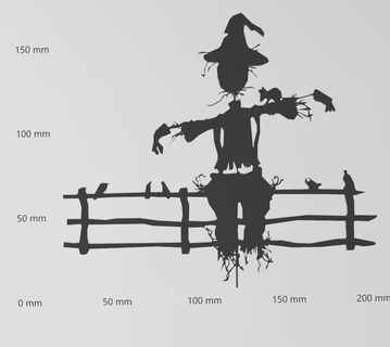 wandtattoo Halloween vogelscheuche 3 Kunst Silhouette DEKO Maler Logos wohnung scherenschnitt 3d print model - Mito3D