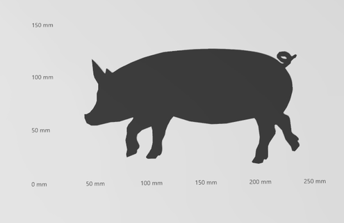 etiqueta pared cerdo domestico Arte 3d print model - Mito3D