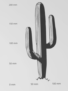 wandtattoo kaktus Kunst Silhouette DEKO Maler Logos wohnung scherenschnitt 3d print model - Mito3D