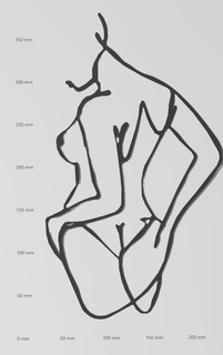 Duvar çıkartması minimalist erotik görüntü kadın 2 Sanat siluet deko Kunst ressam und logolar Wohnung kağıt kesiği 3d print model - Mito3D