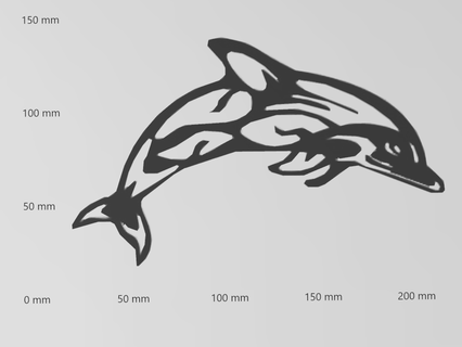 wandtattoo sch ner delfin silhouette deko kunst schilder und logos wohnung scherenschnitt 3d print model - Mito3D