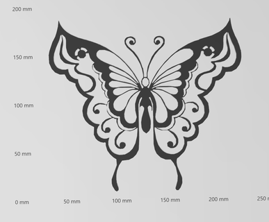 etiqueta pared sch ner mariposa Arte silueta deko kunst pintor und logos wohnung corte papel 3d print model - Mito3D