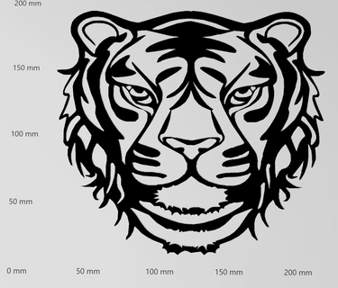 wandtattoo tiger silhouette deko kunst schilder und logos wohnung scherenschnitt 3d print model - Mito3D