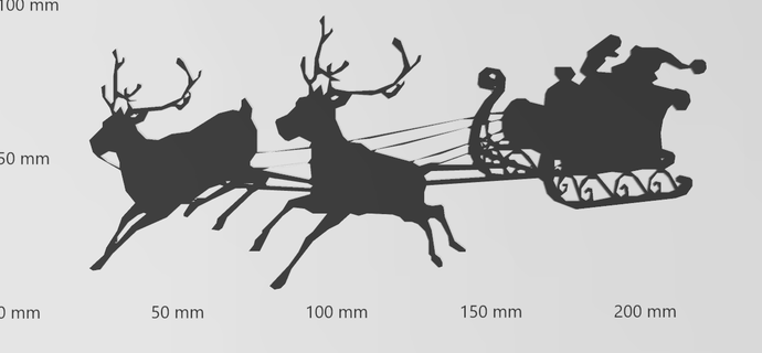 sticker mural weihnachten père Noël auf luge art silhouette deko kunst peintre und logos wohnung papier découpé 3d print model - Mito3D