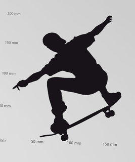 wandtattoos skateboarder silhouette wandtattoo deko kunst schilder und logos wohnung scherenschnitt 3d print model - Mito3D