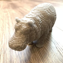 want hippopotamus christmas game 3d voronoi hippo lowpoly low poly voxel voxelized animals 3d print model - Mito3D