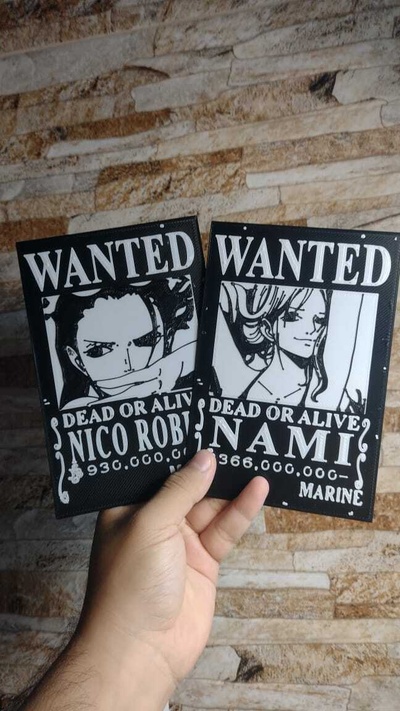 wanted poster nami robin animes one piece decorating 3d print model - Mito3D
