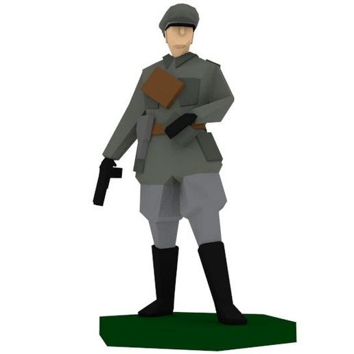 guerra años alemán oficial escuela politécnica juego luger polly rpg soldado estrella guerras warage ww2 Guerra Mundial juegos 3D print model - Mito3D