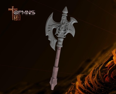 guerre ax hache axes guerrier table rpg orc ogre nain troll géant démon Jeux personnages minis 3d print model - Mito3D