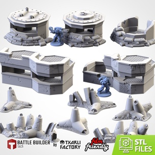 war bunkers barricades wwii bunker bolt action hills terrain scenography empire star wars 3d print model - Mito3D