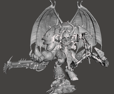 war dog chaos knight super claw half wings without demon Game 3d print model - Mito3D