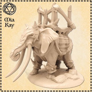 guerre l'éléphant action animal bête dragons donjons fantaisie Jeu jeu mini rpg miniature table dnd 3d print model - Mito3D