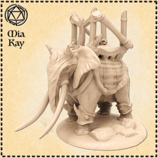 war elephant casual animal beast dragons dungeons fantasy game gaming mini rpg miniature tabletop dnd familiar 3d print model - Mito3D