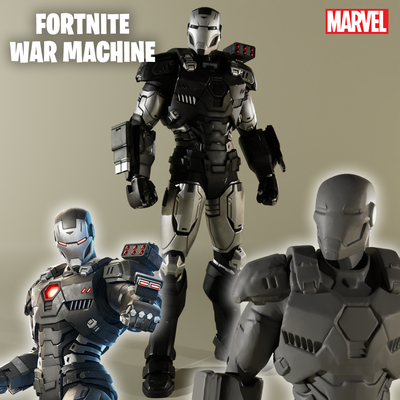 guerra macchina pelle fortnite figura gioco peoppato banana quaranta og statua destino scultura dio meraviglia cerbero shuri nero pantera emma brina gwen capitano jones wenpool 3d print model - Mito3D