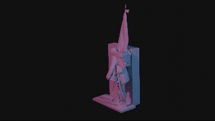 guerre mémorial art ww2 ww1 statue sculpture drapeau 3d print model - Mito3D