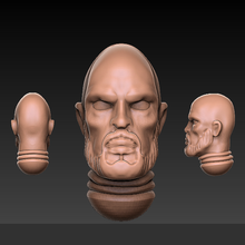 war pattern baldness fantasy sci-fi male head game games warhammer 40k miniature dnd 3d print model - Mito3D