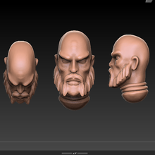 war pattern baldness viking head sci-fi fantasy game games warhammer 40k dnd miniature 3d print model - Mito3D