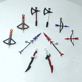 war pendant necklace pendants arrow axe crossbow sword spear necklaces 3d print model - Mito3D