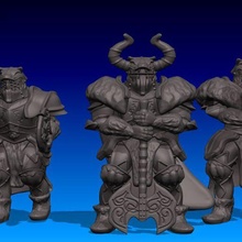 warband wolf knights game knight tabletop rpg barbarian 3d print model - Mito3D