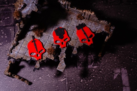 grito guerra punhal escudo martelo tokens símbolo crânio console 3d print model - Mito3D