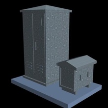 armoire boîtier de batterie l'architecture à l'échelle ho le cabinet chemin fer modelism électrique pile 3d print model - Mito3D